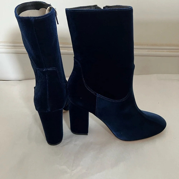 Pinko Jeans Bootie Velvet Fabric Blue Womens Size EU 39 US 9 NWB - Picture 5 of 9